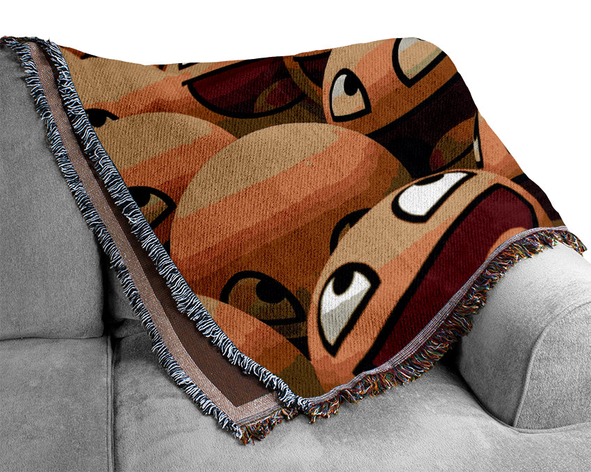 Funny Smileys Woven Blanket