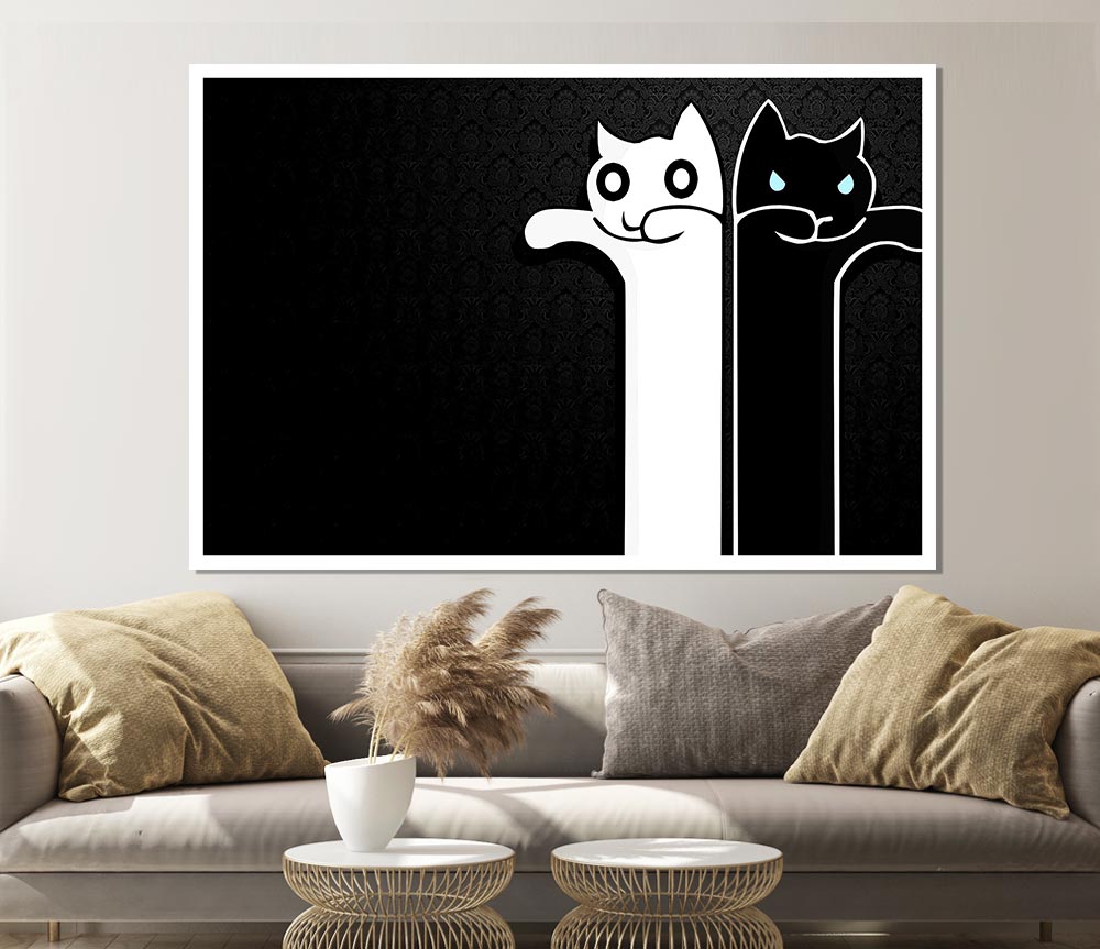 Zombie Cats Print Poster Wall Art