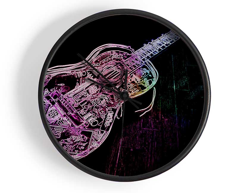 Guitar Graffiti Clock - Wallart-Direct UK