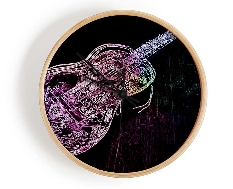 Guitar Graffiti Clock - Wallart-Direct UK