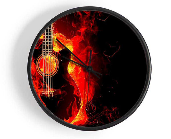 Guitar Flame Clock - Wallart-Direct UK
