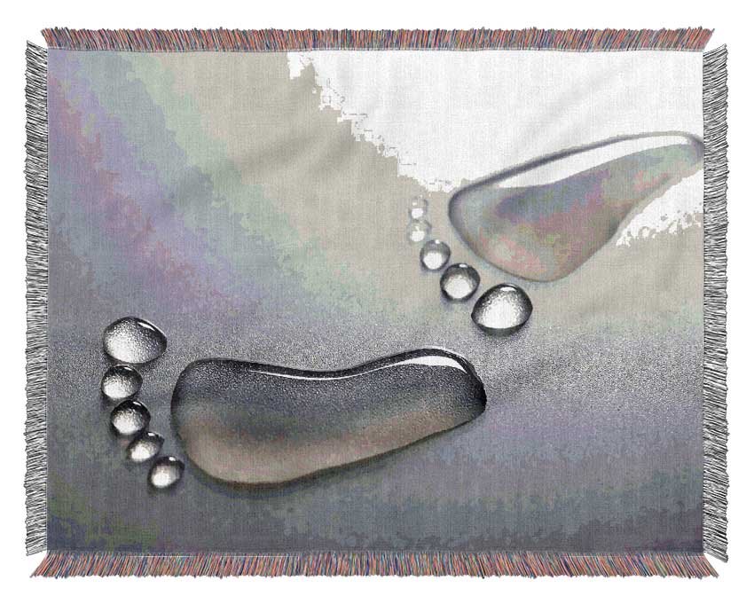 Water Footprints Woven Blanket