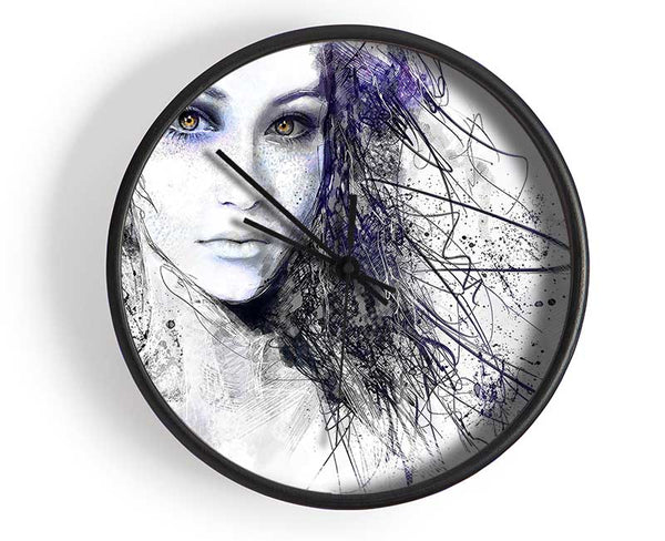 Urban Girl Drawing Clock - Wallart-Direct UK