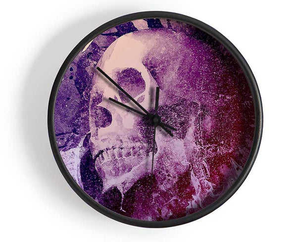 Watercolour Skull Design Clock - Wallart-Direct UK