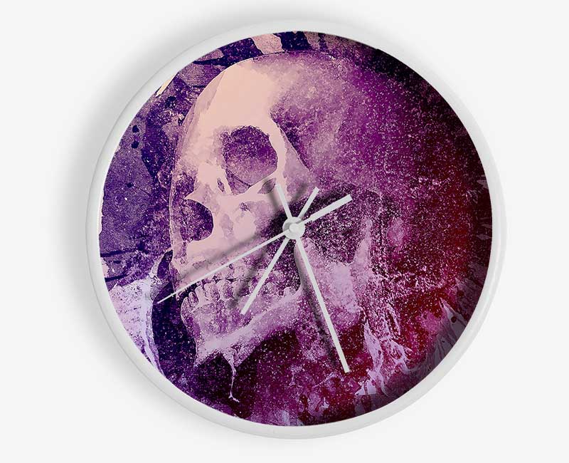 Watercolour Skull Design Clock - Wallart-Direct UK