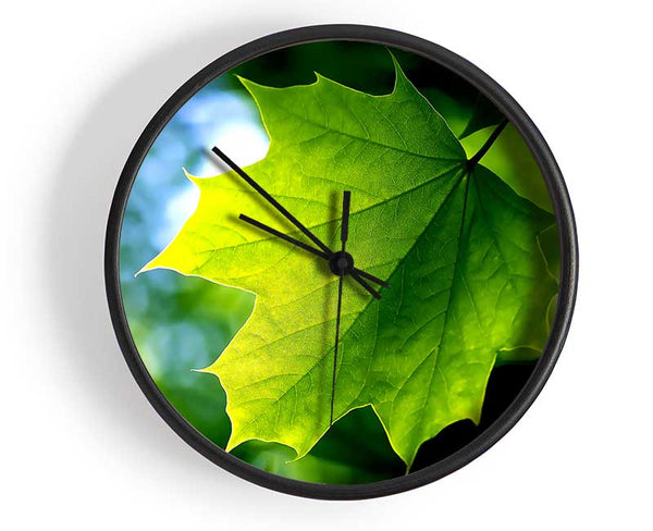 Green Leaf Clock - Wallart-Direct UK
