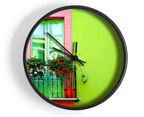Green Wall Window Clock - Wallart-Direct UK