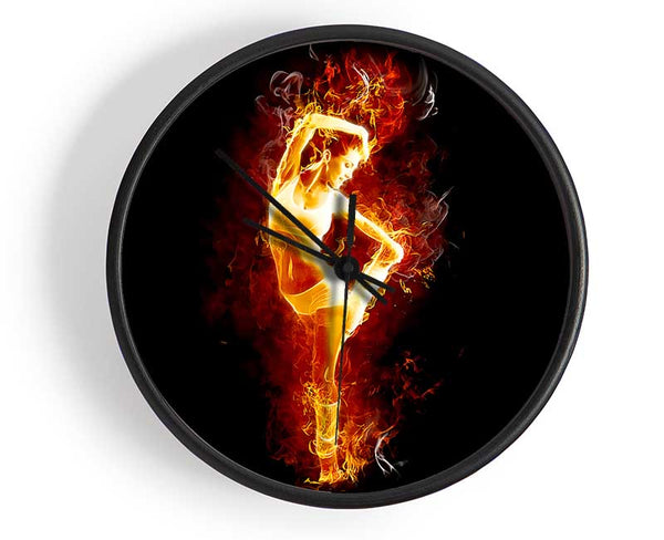 Fire Dancer Orange Clock - Wallart-Direct UK