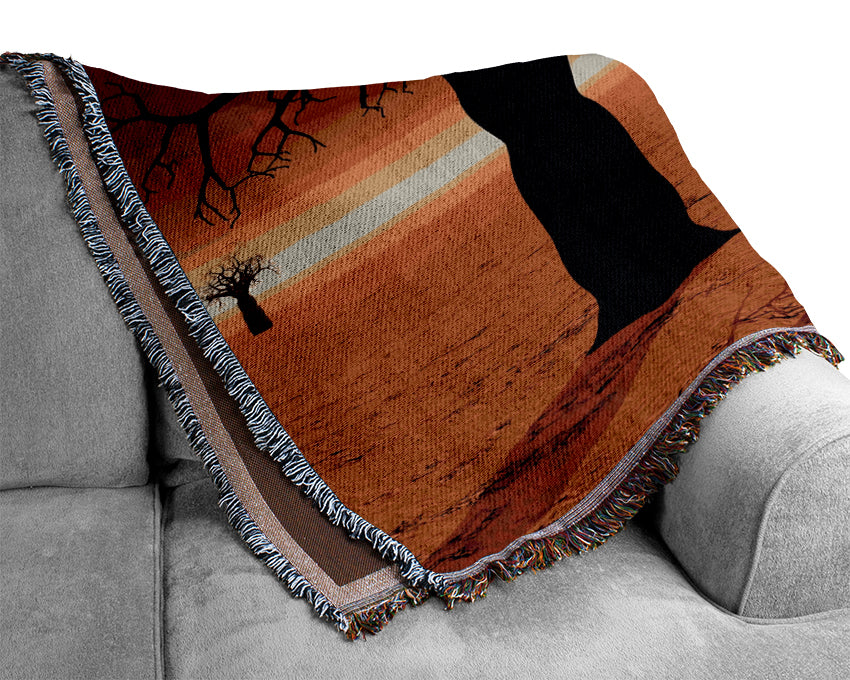 Surreal Desert Trees Woven Blanket