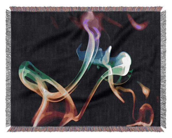 Rainbow Smoke On Black Woven Blanket