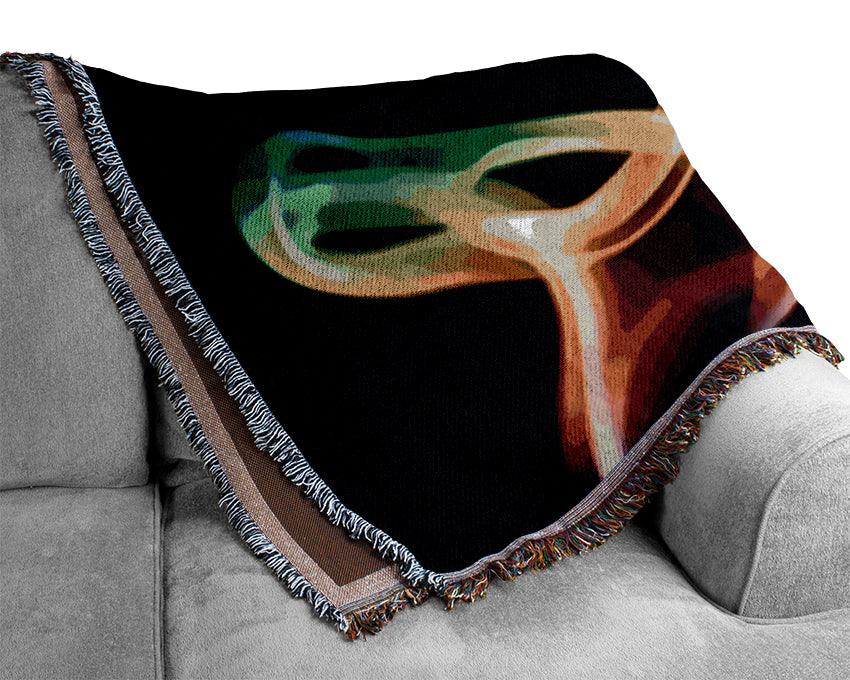 Rainbow Smoke On Black Woven Blanket