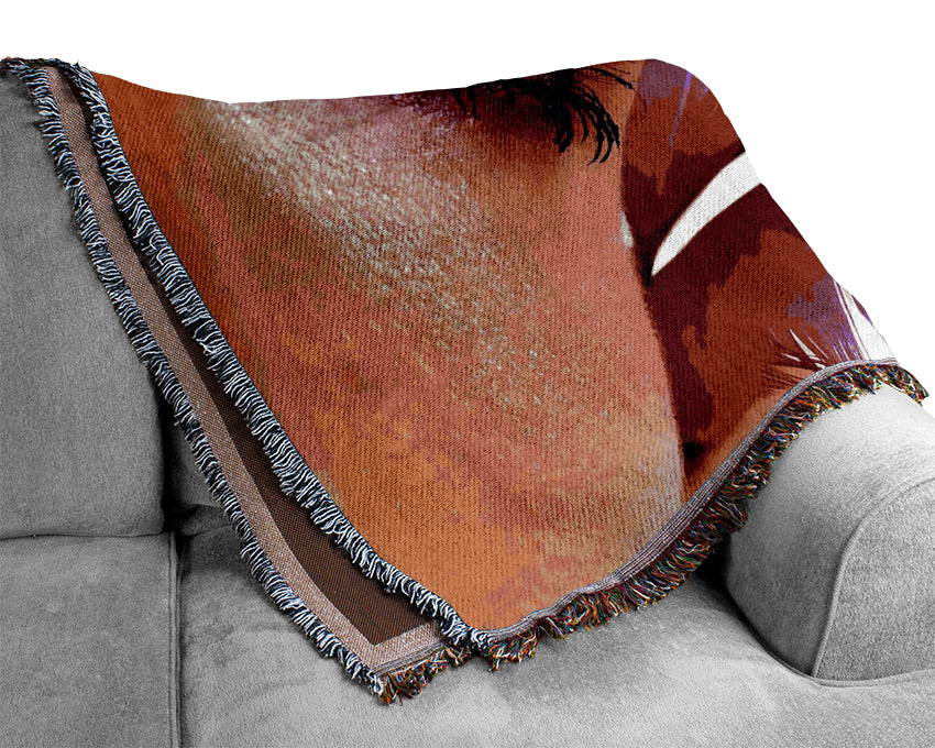 Stunning Pink Feathered Eye Woven Blanket