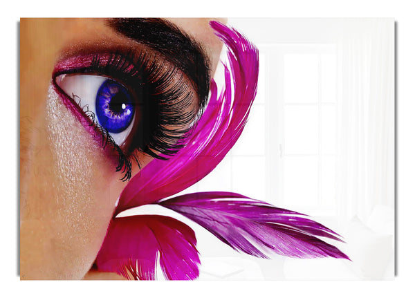 Atemberaubendes rosa gefiedertes Auge