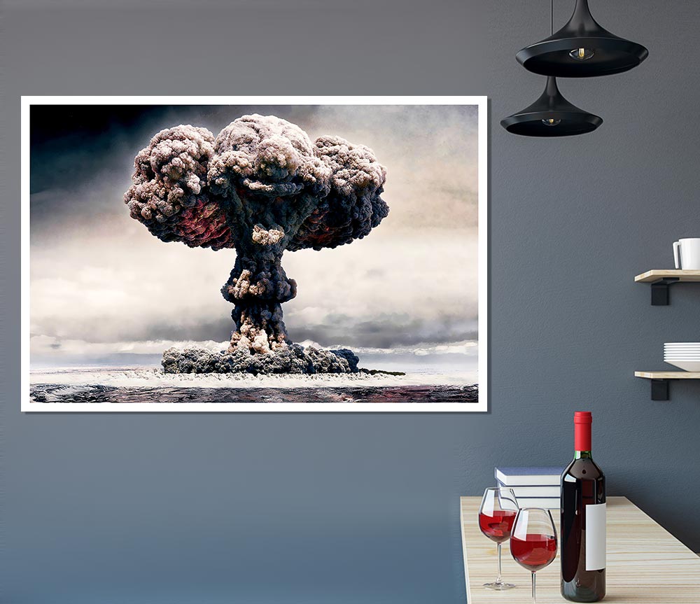 The Atom Bomb Blast Print Poster Wall Art