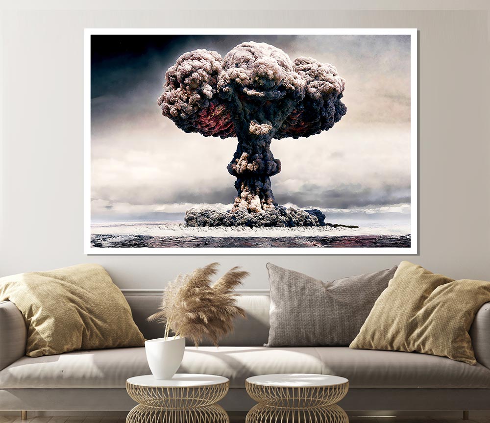 The Atom Bomb Blast Print Poster Wall Art