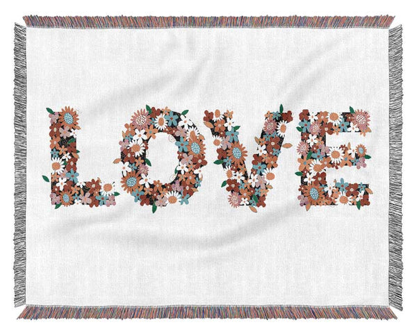 Flower Power Love Woven Blanket