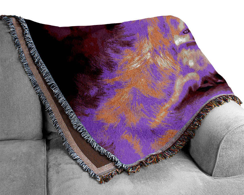 Pink Fire Fox Woven Blanket