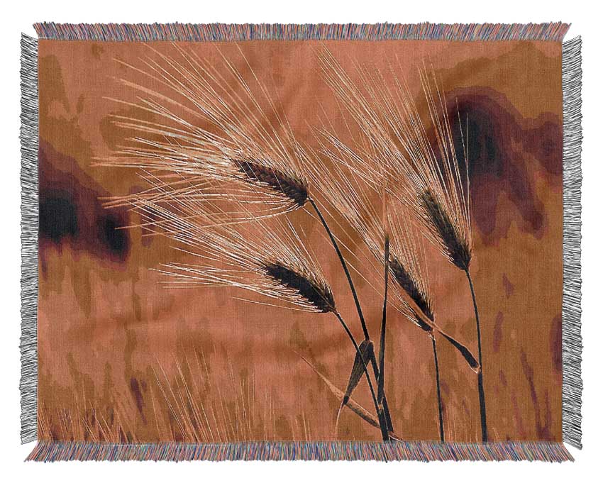 Wheat In The Golden Sunlight Woven Blanket