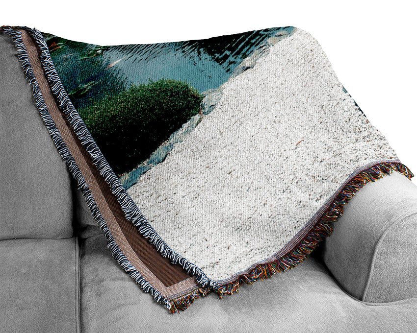 Peaceful Chinese Garden Woven Blanket