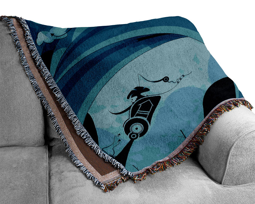 Magical Blue Lighthouse Woven Blanket