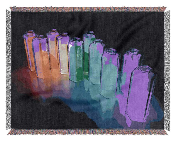 Vibrant Rainbow Tubes Woven Blanket