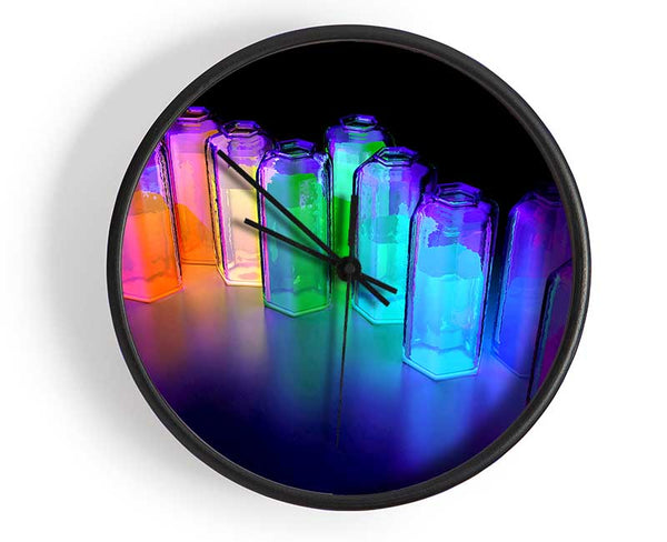 Vibrant Rainbow Tubes Clock - Wallart-Direct UK