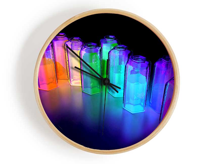 Vibrant Rainbow Tubes Clock - Wallart-Direct UK