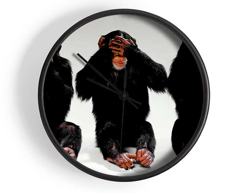 Three Wise Monkeys Clock - Wallart-Direct UK