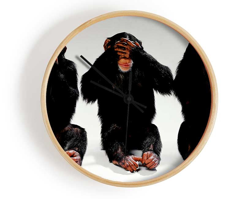 Three Wise Monkeys Clock - Wallart-Direct UK