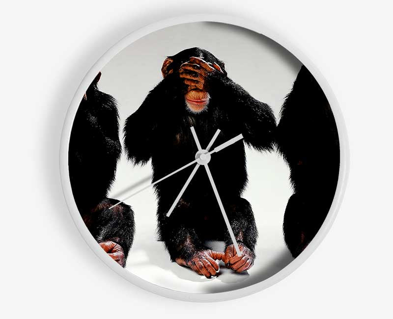 Three Wise Monkeys Clock - Wallart-Direct UK