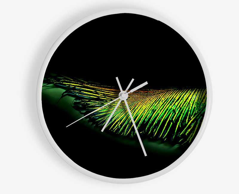 Vibrant Green Feather Clock - Wallart-Direct UK