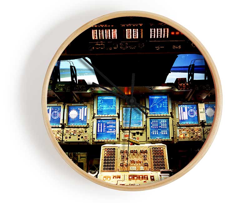 Nasa Cockpit Moon Rocket Clock - Wallart-Direct UK
