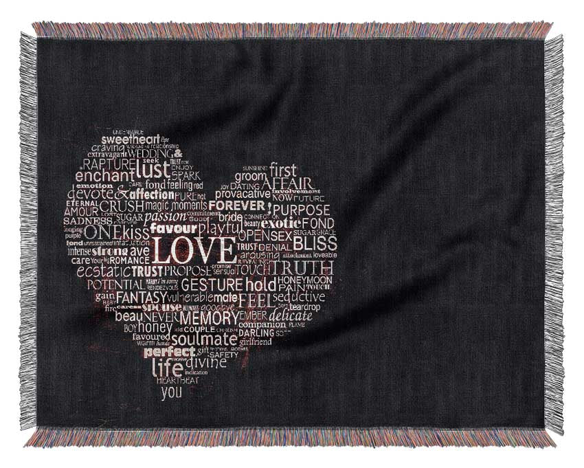 Words Of Love Woven Blanket