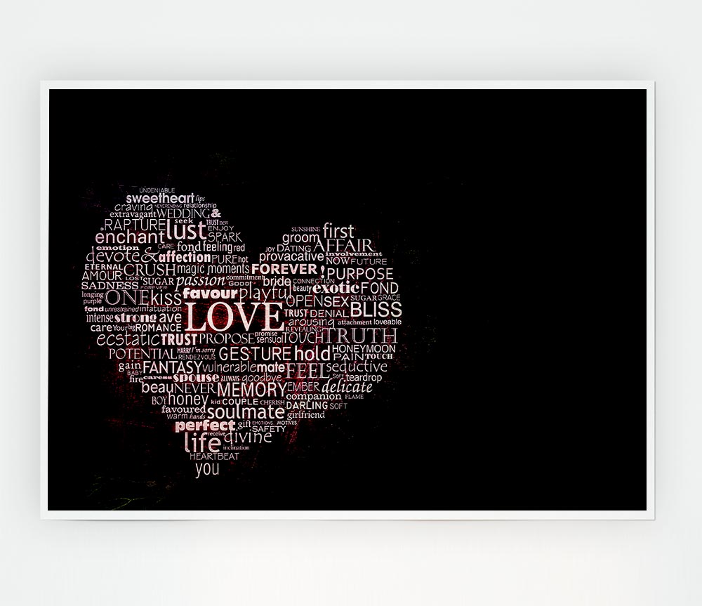 Words Of Love Print Poster Wall Art