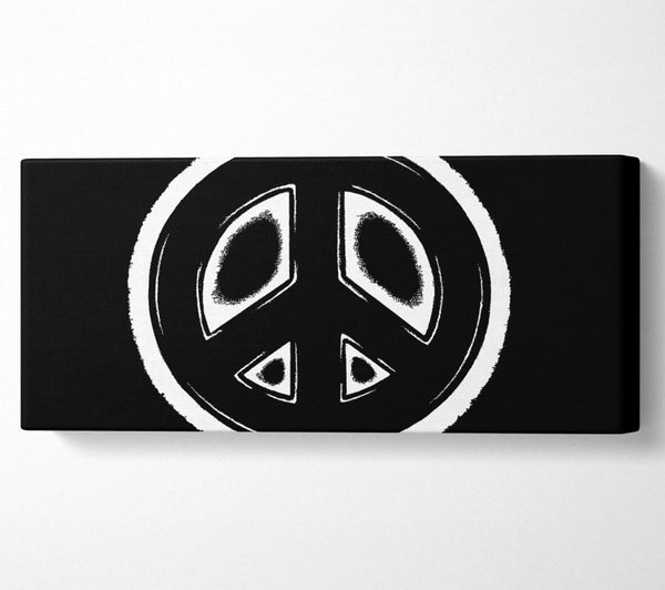 Peace Sign White On Black