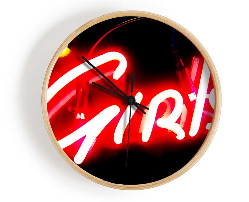 Neon Girls Sign Clock - Wallart-Direct UK