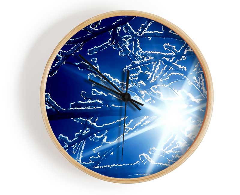 Winter Sun Rays Clock - Wallart-Direct UK