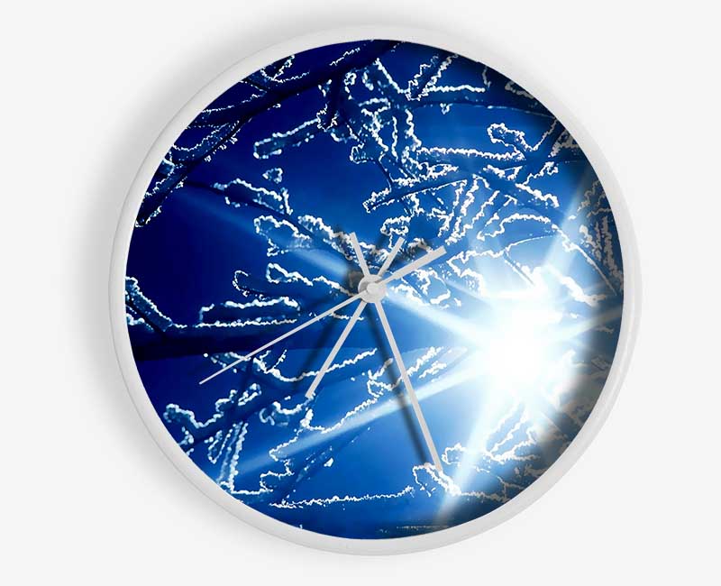 Winter Sun Rays Clock - Wallart-Direct UK