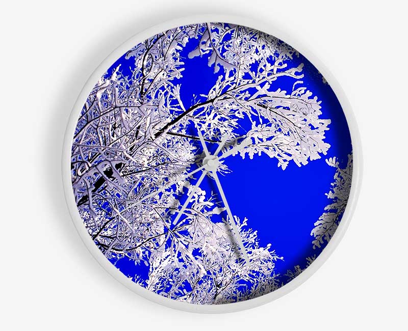 Winter Ice Tree In Sunlight Clock - Wallart-Direct UK