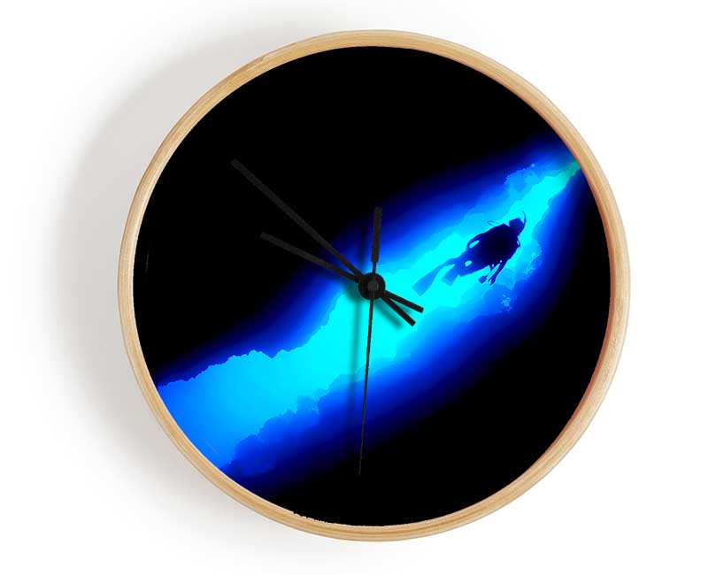 Blue Deep Sea Diver Clock - Wallart-Direct UK