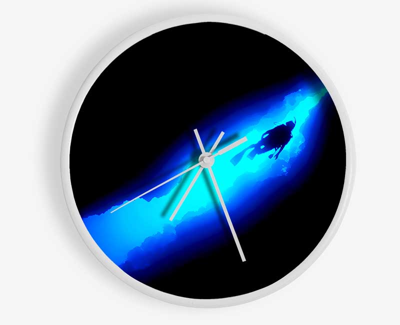 Blue Deep Sea Diver Clock - Wallart-Direct UK