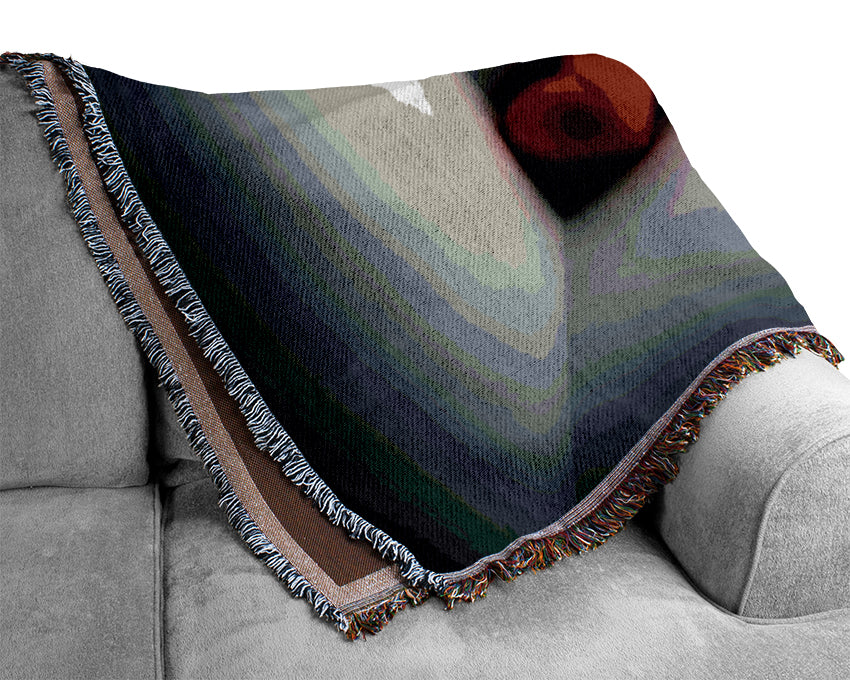 Red Love Heart Corner Woven Blanket