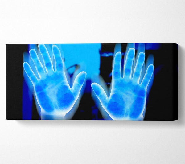 Lebendige blaue Handabdrücke