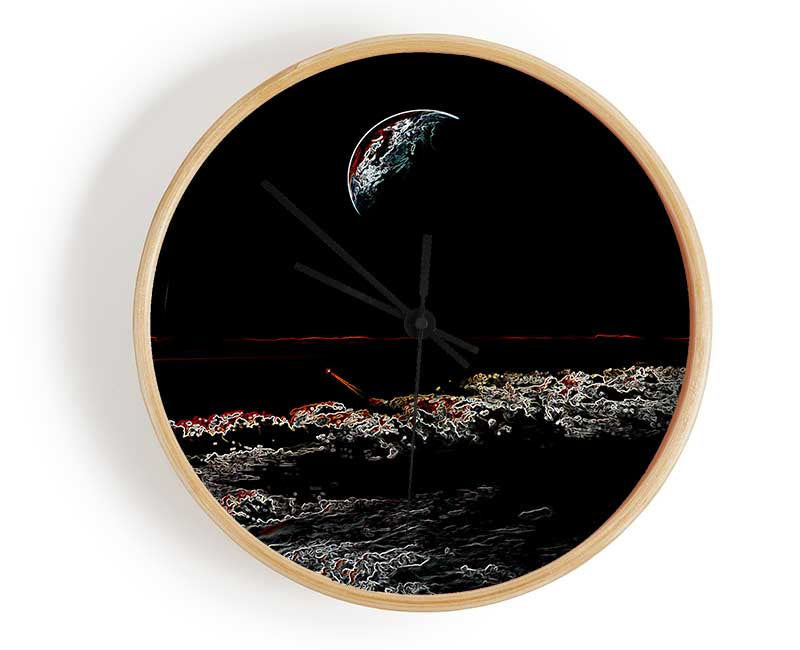 Abstract Moon Clock - Wallart-Direct UK