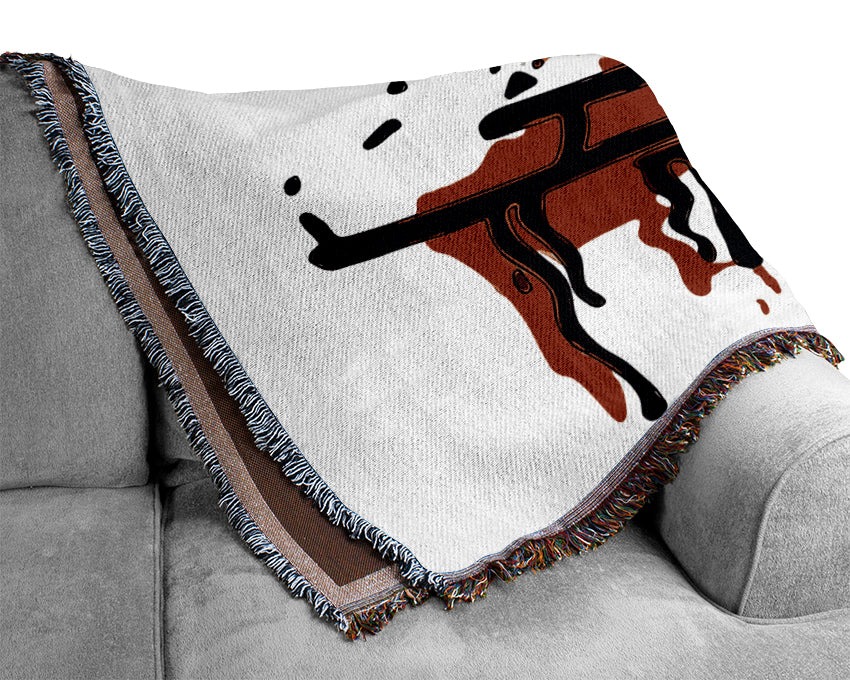 Skateboarders Railing Woven Blanket