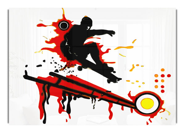Skateboarder Geländer