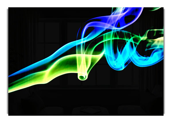 Vibrant Smoke Trail On Black