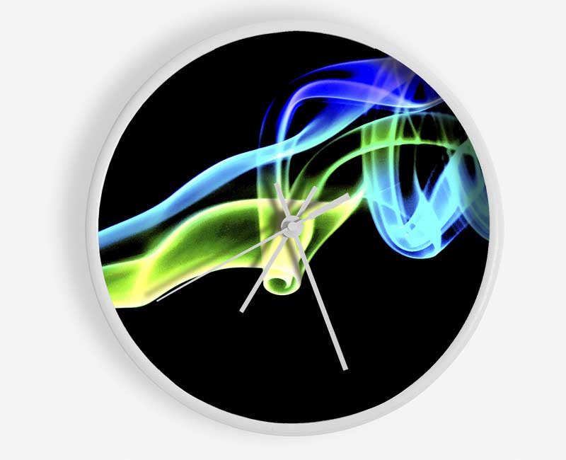 Vibrant Smoke Trail On Black Clock - Wallart-Direct UK