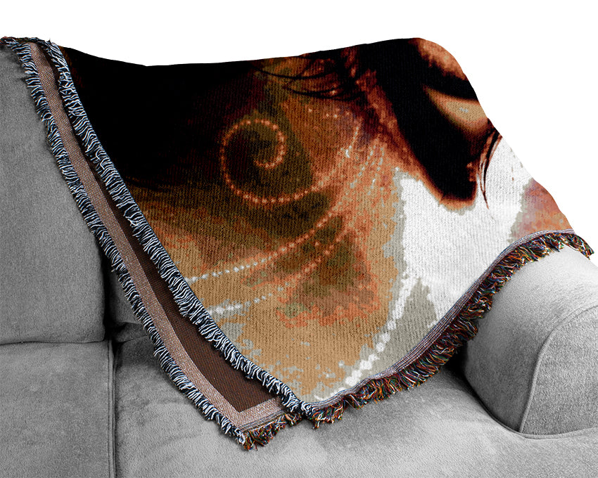 Peacock Eye Swirl 1 Woven Blanket