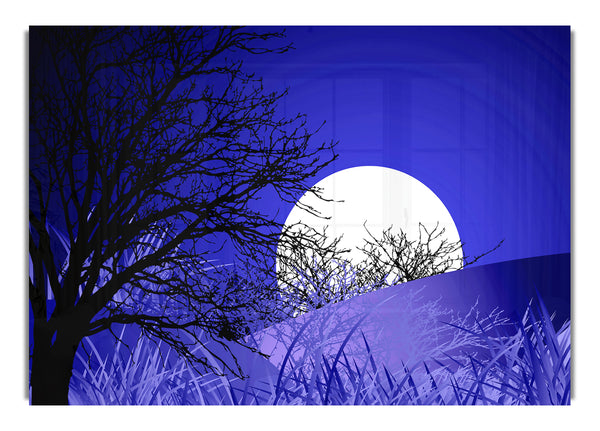 Lila Mondlichtlandschaft